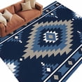 thumbnail image 2 of Blue Tribal Geometric Washable Living Room Rugs 5'x8', Bohemian Vintage Native Abstract Low Pile Throw Large Area Rug Non-Slip Sturdy Edge Binding Carpet for Living Room Kitchen Office, 2 of 9