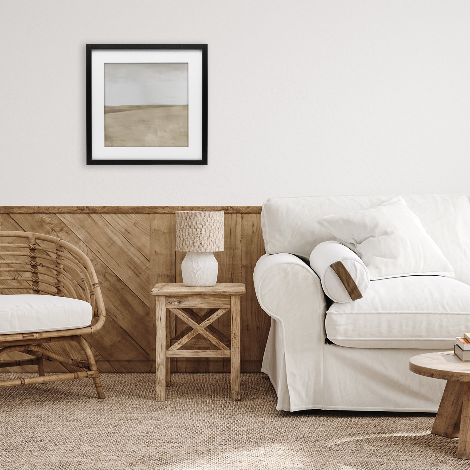 Stupell Industries Muted Smooth Hills Black Framed Print Under Glass, design by Dan Meneely
