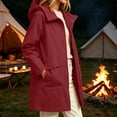 thumbnail image 2 of Zynoxe Women's Waterproof Windbreaker Jackets Relaxed Mid-Length Long Sleeve Casual Jackets Fashion Zip Up Hooded Jacket for Women Lightweight Solid Color Outdoor Hiking Trench Coat with Pockets XL, 2 of 10