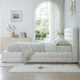 thumbnail image 2 of Livia King Size Faux Leather Upholstered Bed Fram in White, 2 of 2