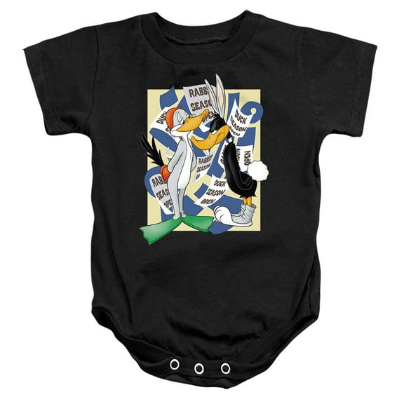 Looney Tunes Rabbit Season Duck Season Unisex Infant Snap Suit for Baby (12 Months) Black
