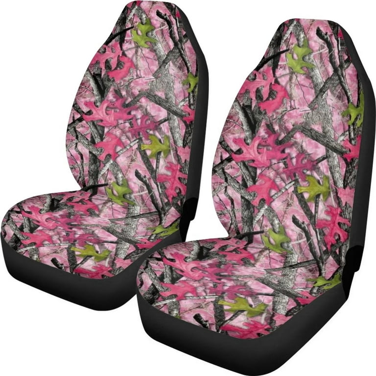Pink camo 2024 seat covers set