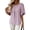 Light Purple, variant on Women's Round Neck Blouse with Pleated Front and Flowy Flutter Sleeves Solid Color Loose Fit Casual Tunic Top for Work Office and Everyday Wear