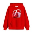 thumbnail image 5 of Kids Valentine's Day Sweatshirt Girls Heart Lock Print Hoodie Red Cute Pullover Soft 3-14 Years,Size 5-6 T, 5 of 5