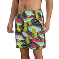 thumbnail image 2 of Bixox Men's Green Mushroom printing Casual Classic Fit Short Summer Beach Shorts, 2 of 6