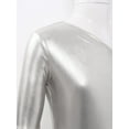 thumbnail image 4 of TTAO Kids Girls Gymnastic Leotard One Shoulder Bell-bottom Flared Jumpsuit Romper Dance Party Gown 6-16Y Silver 6, 4 of 7