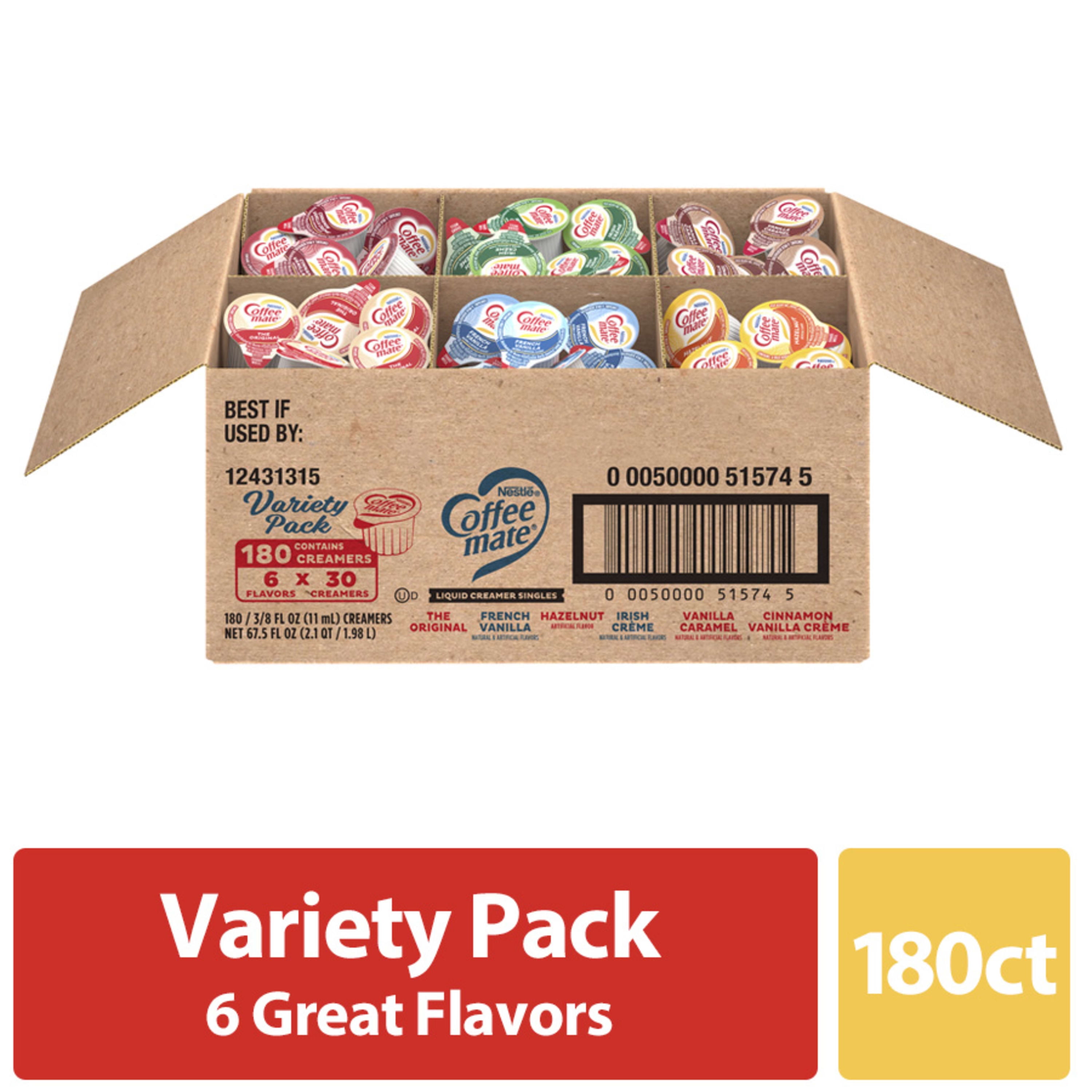 Coffee Mate Liquid Coffee Creamer Singles, Assorted Variety Pack, 0.375