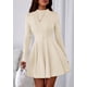 thumbnail image 2 of Vestido PRETTYGARDEN Elegante Línea A Manga Larga Beige XL, 2 of 8