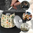 thumbnail image 4 of Yayeee Ashtray with Lid for Cigarette Smokeless Stainless Steel Home Ash Holder, Leaves Pattern, 4 of 7