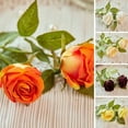 thumbnail image 3 of Single Branch Artificial Flower Realistic Non-fading 2 Head Flower Arrangement Craft Simulation Rose Home Decor, 3 of 6