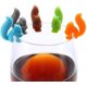 thumbnail image 1 of 5 Piezas Encantos de Copa de Vino de Silicona Divertidas Marcadores de Copa de Vino con Forma de Ardilla Pegatinas Reutilizables para Botellas de Bebidas Identificador de Tazas Letreros, 1 of 5