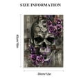thumbnail image 2 of COMIO Skull Art Wall Decor Purple Sugar Skull Canvas Picture Skeleton and Rose Painting Gothic Theme Bedroom Bathroom Decoration, 2 of 5