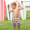 thumbnail image 4 of FORMRS Boys Swim Trunks Quick Dry Mesh Liner Boardshorts Sizes XS-XL, Dark Colorful Circles, 4 of 7