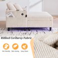 thumbnail image 4 of Homefun Corduroy Oversized Recliner Sofa Bed with Deep Seat 3 Pillows,USB,RGB LED Light Strip,Cup Holder, Side Pocket, 4 of 9