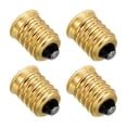 thumbnail image 1 of Adaptador de zócalo de luz E14 a E12 de Uxcell, convertidor de base de bombilla, conector de soporte de lámpara, tono dorado, paquete de 4, 1 of 4