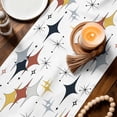 thumbnail image 3 of Diamond Table Runner - 48 Inch Long Modern Geometric Middle Century Grey Yellow Red Cotton and Linen Blended Dress Scarves Farmhouse Table Runner for Kitchen Dining, Coffee Table, 13" x 48", 3 of 8