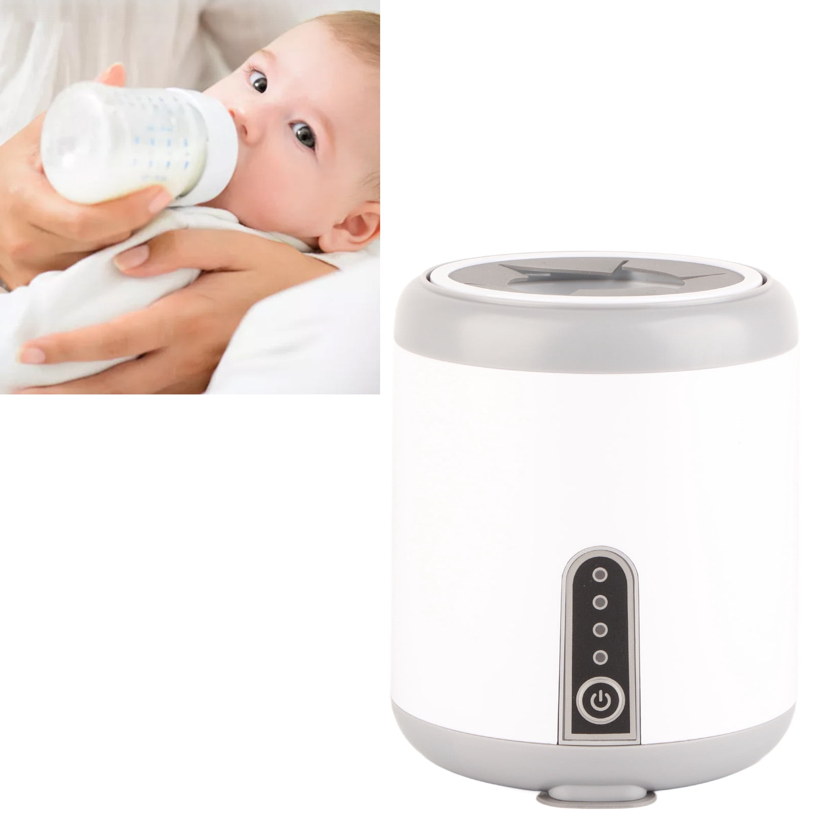 Riousery Electric Baby Milk Bottle Shaker Automatic Formula Mixer with Built-in Battery Intelligent Infant Bottle Blender Portable for Home and Travel Baby Feeding Supply, Pearl White