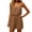 Brown, variant on Women's Casual Sleeveless V-Neck Romper with Drawstring Waist Loose Fit Summer Jumpsuit