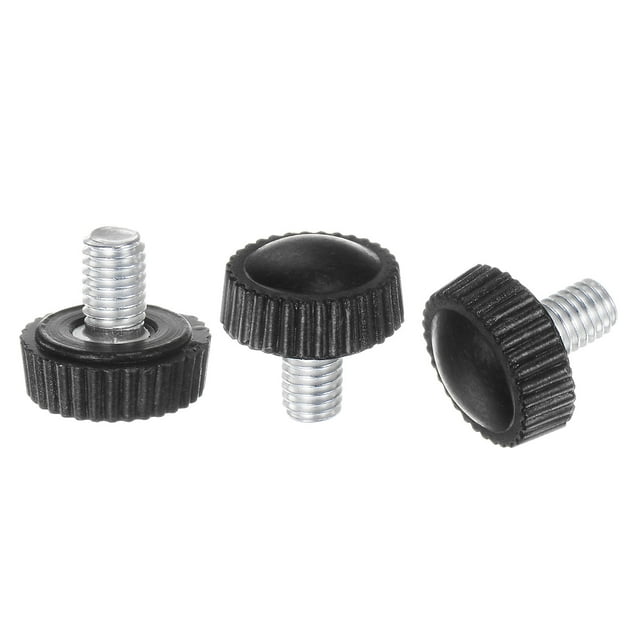 Unique Bargains 20 Packs M5 x 8mm Filet Mâle Moleté Boutons Pouce Vis Boutons de Serrage Poignée Noir