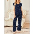 thumbnail image 3 of Avidlove 2 Pack Womens Pajamas Set Short Sleeve Sleepwear Top with Pj Pants Super-Soft Printed Lounge Sets S-XXL, 3 of 8