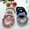 thumbnail image 3 of Silvr Bear Luxury Satin Skinny Scrunchies for Women & Girls | Scrunchie Hair Tie | Pack of 6 Classic Shades, 3 of 9