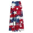 thumbnail image 4 of Plus Size Skirts for Women Independence Day High Waist A-Line Skirt Elastic Waist Flowy Skirt Stars and Stripes Party Festive Maxi Skirt, 4 of 5