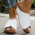 thumbnail image 4 of Viluyesy Women's Wedge Sandals, Soft Sole Solid Color Arch Support Comfortable Slip-On Slides Shoes White, 4 of 9