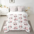 thumbnail image 3 of Castle Fairy Kids Kawaii Tractor 7-Piece Queen Equipment Car Geometric Plaid Super Cozy Bedding Set, 3 of 8