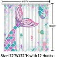 thumbnail image 3 of 72x72 Inch Purple Blue Turquise Mermaid Tail Scales Shower Curtain Bathroom Decoration Summer Under The Sea Ocean Girl Home Bath Decor Waterproof Fabric Sets with 12 Hooks, 3 of 5