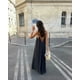 thumbnail image 5 of HH TRAF Vestido largo fino con escote en V y hombros descubiertos para mujer, elegante, de verano, en 6 colores, sin mangas, plisado y ajustable, 5 of 5