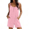 thumbnail image 5 of Women's Pajama Sets 2 Piece Lounge Sets Fashion Casual Solid Color Pants Comfortable Sleeveless Short Pants Jumpsuit, 5 of 6