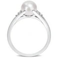 thumbnail image 5 of Round Button Natural Pearl and Moissanite Engagement Ring in 925 Sterling Silver – Timeless Elegance, Ethical Gemstones, and a Perfect Gift for Her, 5 of 5