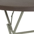 thumbnail image 6 of Flash Furniture 2.6-Foot Round Brown Rattan Plastic Folding Table, 6 of 11