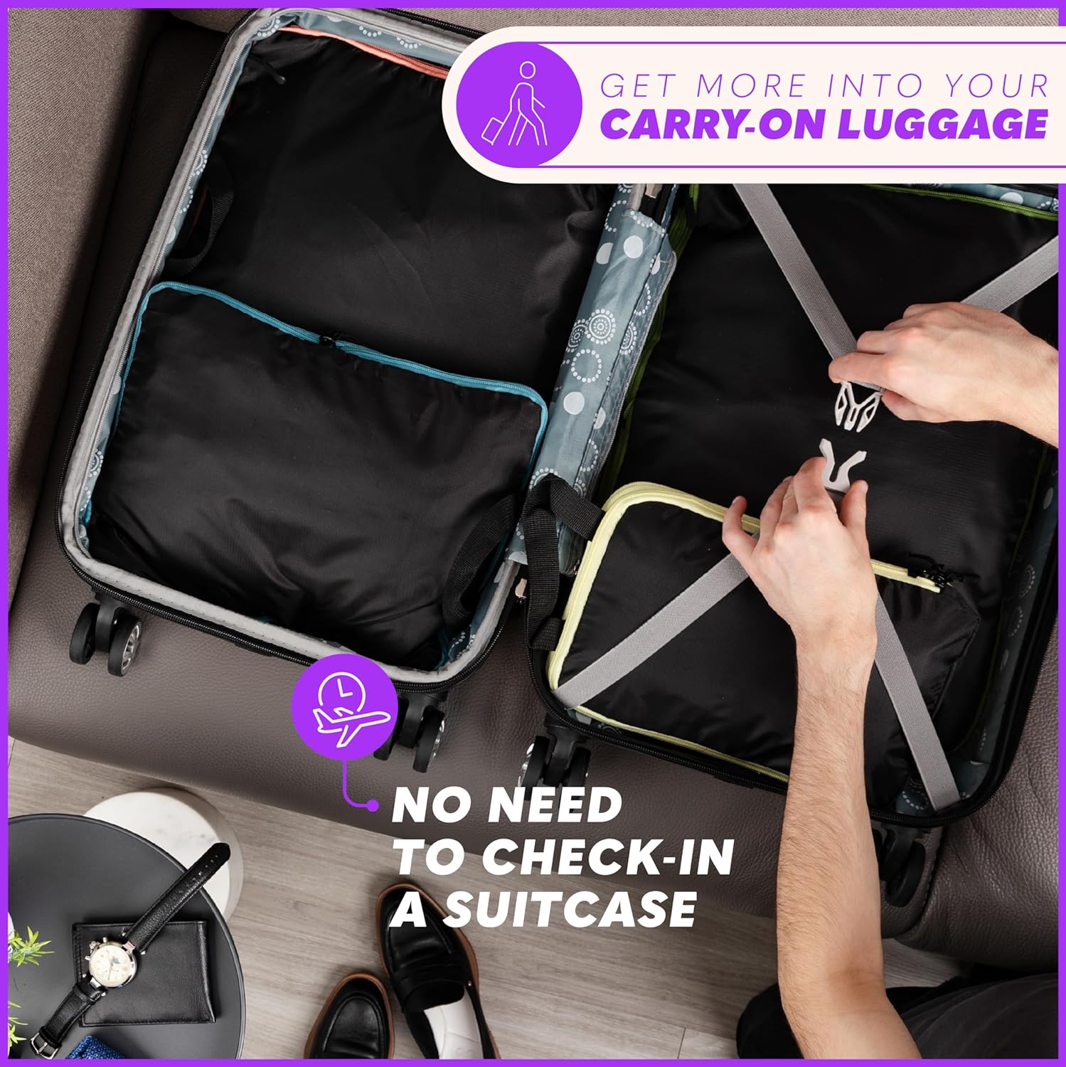 BLISSFORD Compression Packing Cubes for Travel Packing Cubes for Organizing Suitcases and Luggage
