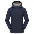thumbnail image 5 of Men's Lightweight Raincoat Thicken Fleece Lined Softshell Jacket Waterproof Warm Windbreaker with Zip Pockets for Hiking Camping Outdoor, Navy, XXL, 5 of 10