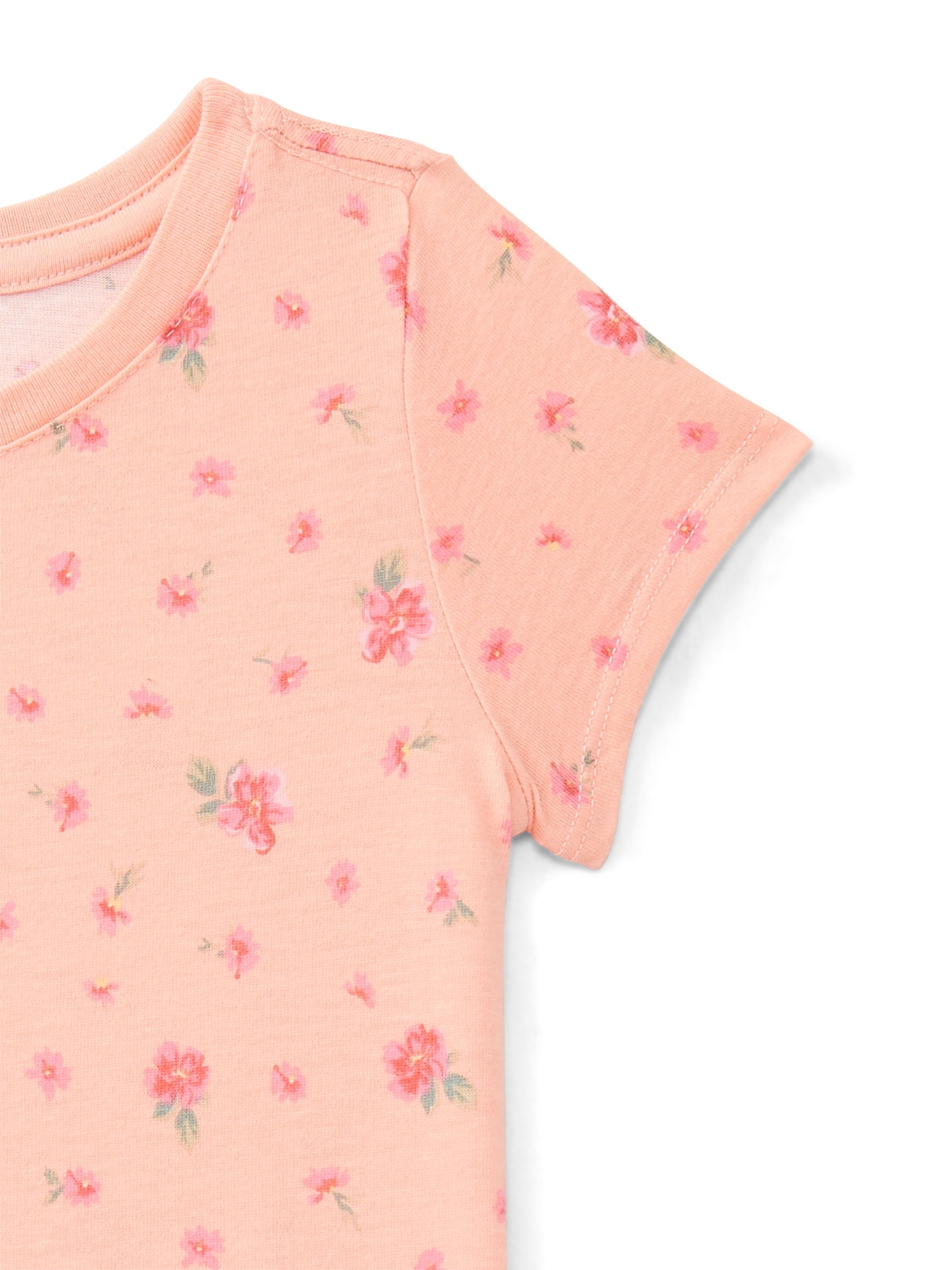 Wonder Nation Toddler Girls Tee with Short Sleeves, Sizes 18M-5T