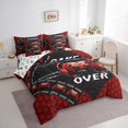 thumbnail image 2 of Manfei Cartoon Console 7pcs Bedding Comforter Set,Gamer Gaming Queen Bedding Sets,Modern Geometric Hexagon Queen Sheet Sets For Adults,Luxury Bedroom Decor Reversible, 2 of 7