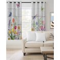 thumbnail image 2 of Wildflowers Blackout Curtains for Bedroom Living Room Darkening Curtains 63 Inches Long Spring Farmhouse Tulip Floral Leaf Wooden Grain Window Curtain 2 Panels Set Window Treatment Drapes 42"x63", 2 of 9