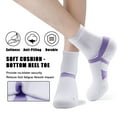 thumbnail image 2 of LWFBDTK Women’s Crew Athletic Socks, 4 Pairs – Moisture-Wicking Cushioned Sport Socks, Size 9.5-14.5, Purple, 2 of 6