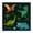 Pixel Dinosaurs Jungle, variant on Stupell Industries Whimsical Cat Flying Animals Painting Black Framed Art Print Wall Art, 12 x 12
