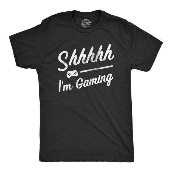 Mens Shhhh Im Gaming T Shirt Funny Video Gamer Quiet Tee for Guys Graphic Tees