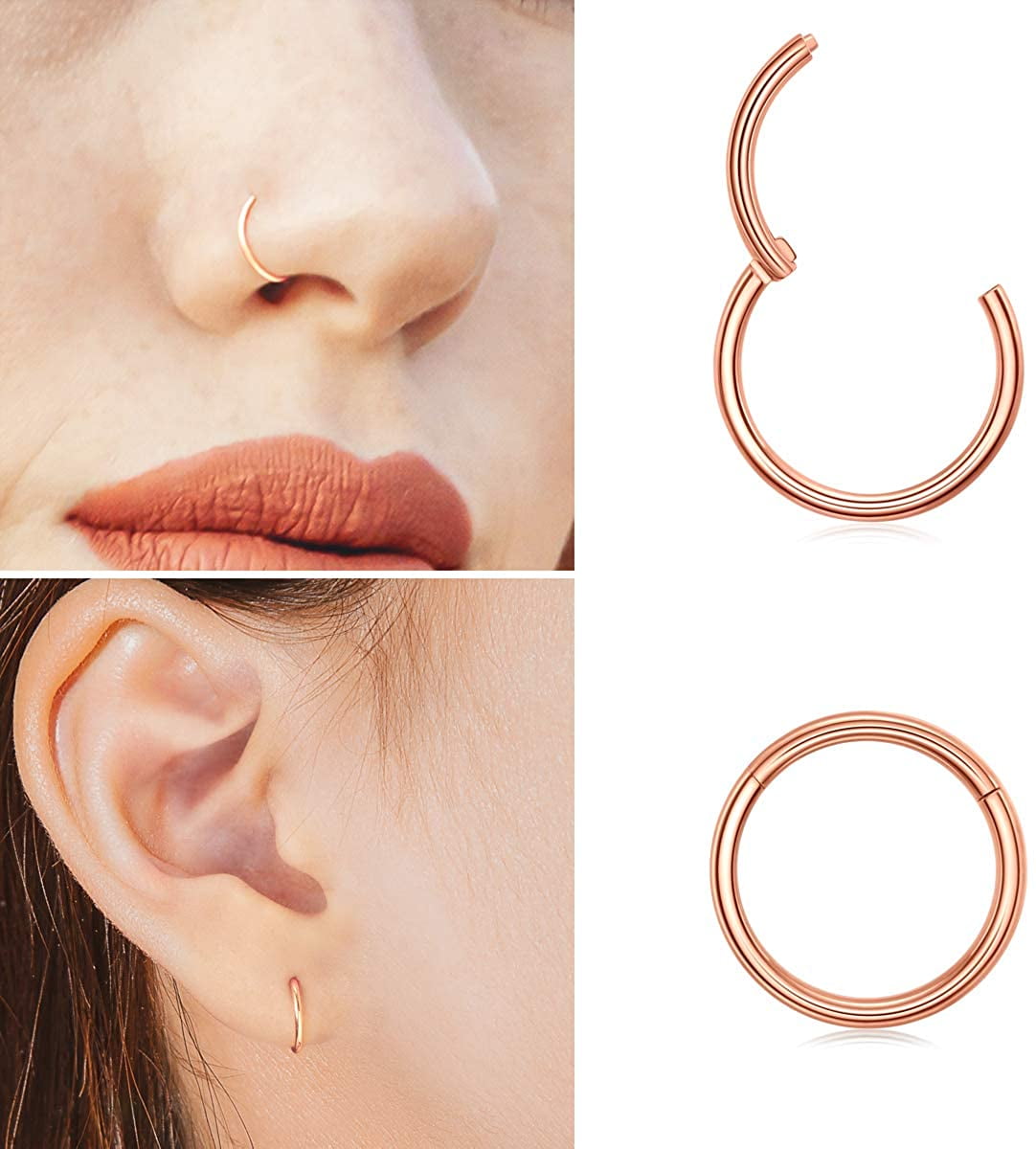 Women Hoop Nose Ring Earring Stainless Steel Body Cartilage Piercing Jewelry HOT 