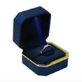 thumbnail image 3 of Caja de anillo LED Estuche de terciopelo octogonal para anillos de boda Caja de regalo de joyería con luz LED para exhibición de joyas Compromiso de boda, 3 of 7