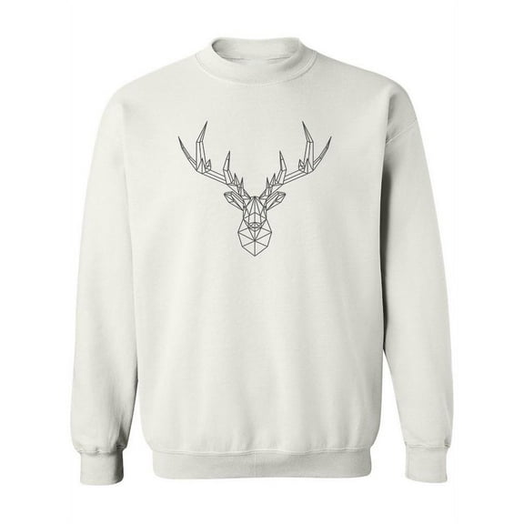 Polygonal Deer Head Sweatshirt Women -Image by Shutterstock, Female Medium