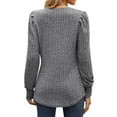 thumbnail image 5 of Nlife Women Crew Neck Puff Long Sleeve Ribbed Tunic Sweater, 5 of 7