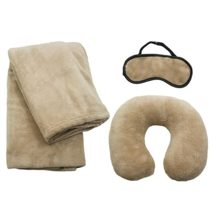 Simplicity Protable Comfy Nap Travel Throw Blanket & Pillow Gift Set, - Walmart.com