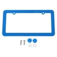 thumbnail image 1 of Unique Bargains License Plate Frame Stainless Steel Car License Plate Frame Bracket with Screws Caps 2 Hole Round Hole Wide Frame Blue, 1 of 8