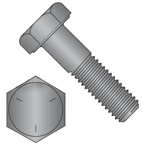 Hex Bolts, Grade 5 Plain Finish, 3/8"24 x 3" (Quantity 100 pcs