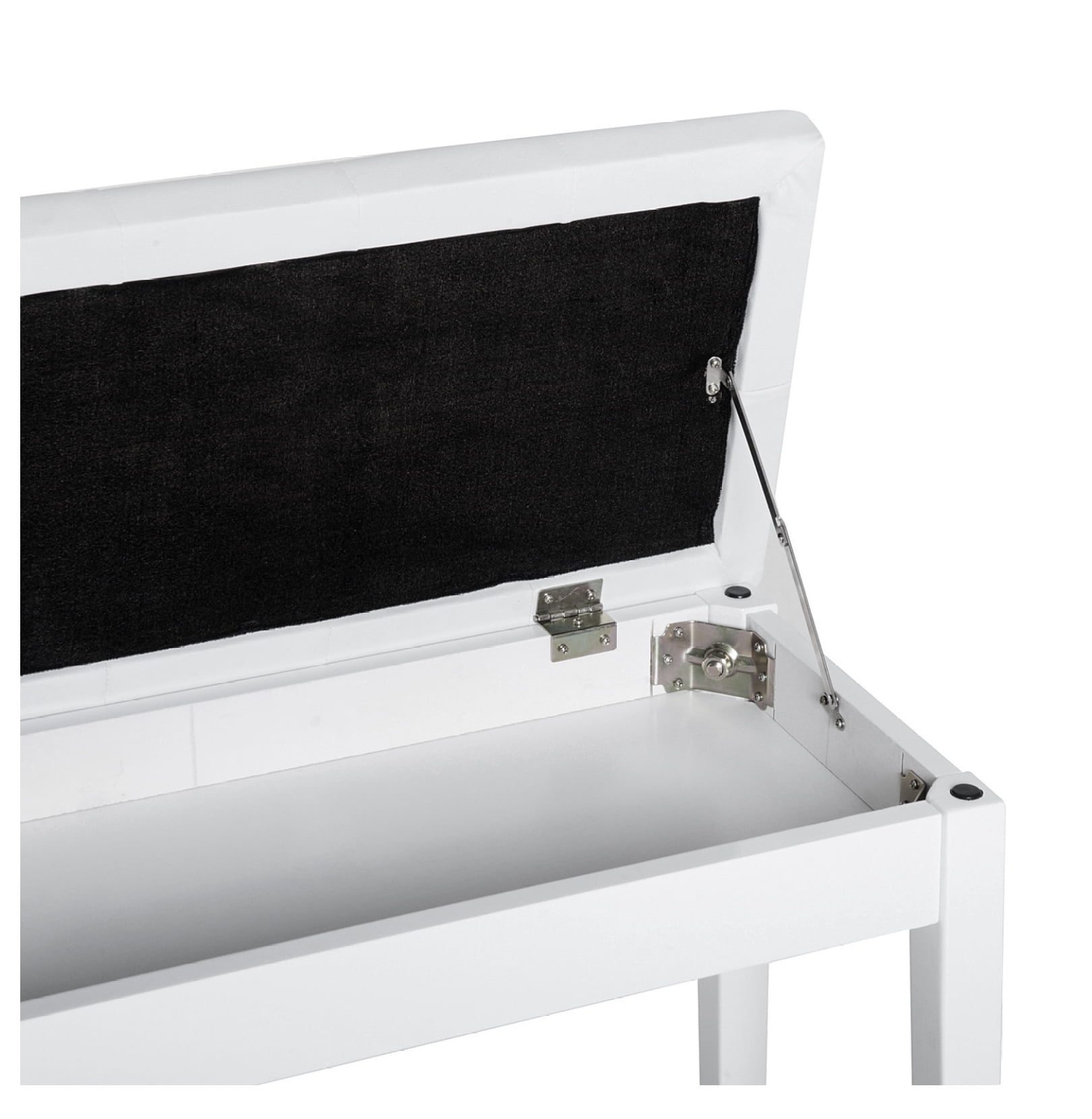 Piano Bench Duet Chair, White Faux Leather Padded Keyboard Bench, Wooden Frame, Button Tufted, for Performance & Lessons
