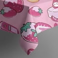 thumbnail image 5 of Strawberry Plants Fruit Dessert Milk Pink Pattern Square Tablecloth,Waterproof Square Table Cover,Wipeable Spillproof Washable Table Cover for Home Kitchen Party Decor 52"x52"(132x132cm), 5 of 6